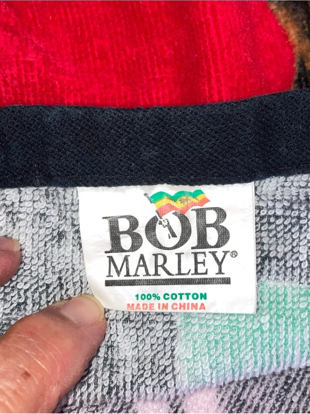 Bob Marley Black Multi-Color 'One Love' Beach Towel 49”x26.5”